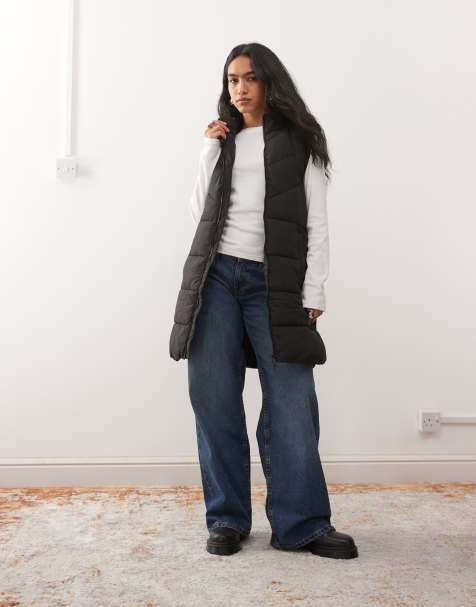Noisy May longline padded gilet in black - view 1