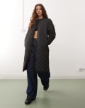 [Noisy May] Noisy May longline quilted jacket in black XS Black