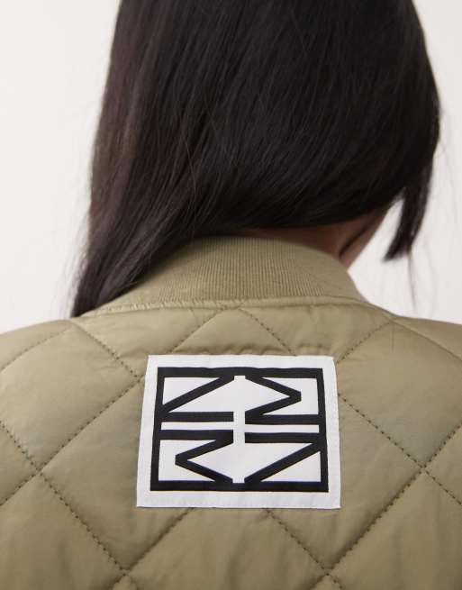 Noisy May – Longline-Steppjacke in Salbeigrün, 3 von 4