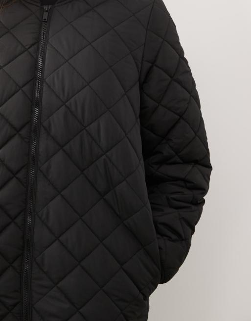 Noisy May – Longline-Steppjacke in Schwarz, 4 von 4