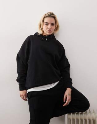 loose fit hoodie in black - part of a set