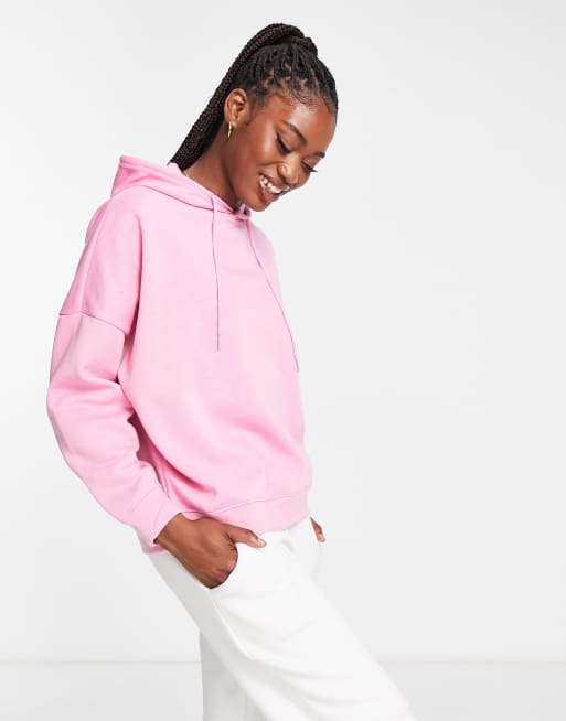 Noisy May loose fitting hoodie in fuchsia pink ASOS