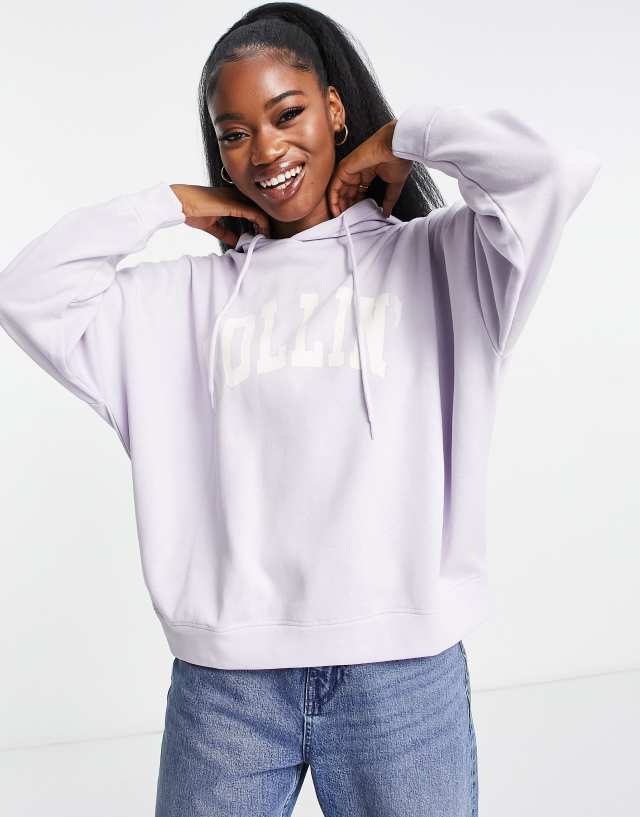 Noisy May loose fitting hoodie in purple heather