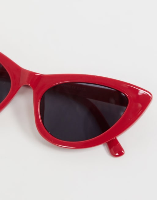 Noisy May Lunettes De Soleil Yeux De Chat Rouge Asos