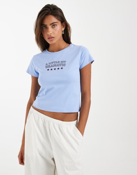 Noisy May - Lyseblå baby-T-shirt med dramatisk print - view 1
