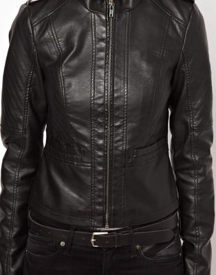 short leather look jacket