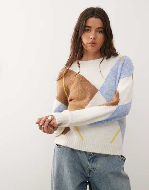 Noisy May - Maglione beige a rombi - view 1