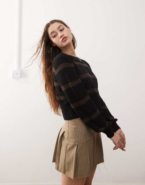 Noisy May - Maglione con scollo rotondo nero e marrone - view 1