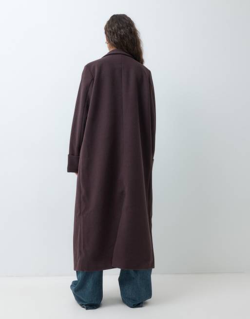 Noisy May manteau long maxi en coloris prune chocolat, 2 de 5