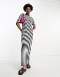 [Noisy May] Noisy May maxi t-shirt dress in black & white stripe S Black & White Stripe