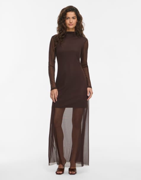 Noisy May Maxikleid in kaffeebraun - view 1