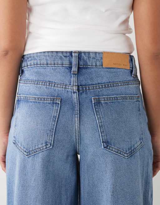 Noisy May – Mellanblå jeans med vida ben och låg midja, 4 av 5