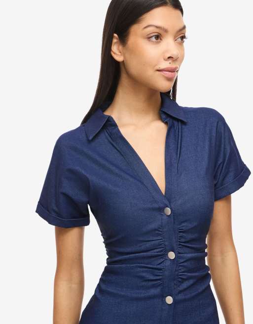 Noisy May – Mellanblå midiklänning i denim, 4 av 4
