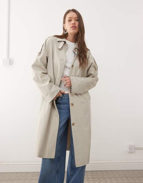 Noisy May midi trench coat in beige - view 1