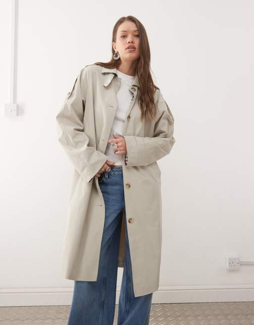 Noisy May midi trench coat in beige, 3 of 4