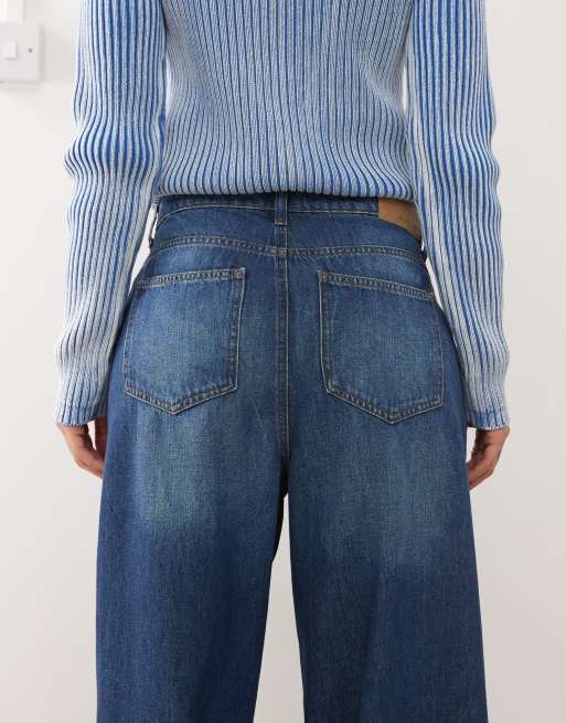 Noisy May - Mila - Jeans met baggy pasvorm in donkerblauwe wassing, 4 van 5
