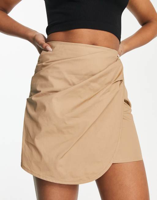 Noisy May Mini jupe portefeuille Beige ASOS