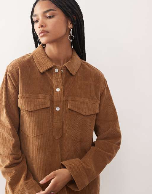 Noisy May - Mini-jurk van corduroy in warm bruin, 2 van 4