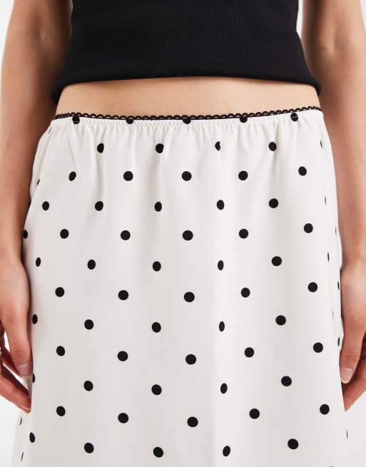 Noisy May mini skirt in cream polka dot, 5 of 5
