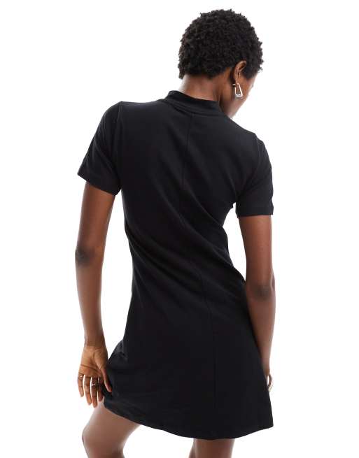 mock neck skater dress Noisy May mock neck mini skater dress in black
