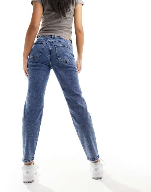 Noisy May – Moni – Blå raka jeans med hög midja och mellanljus tvätt     , 2 av 5