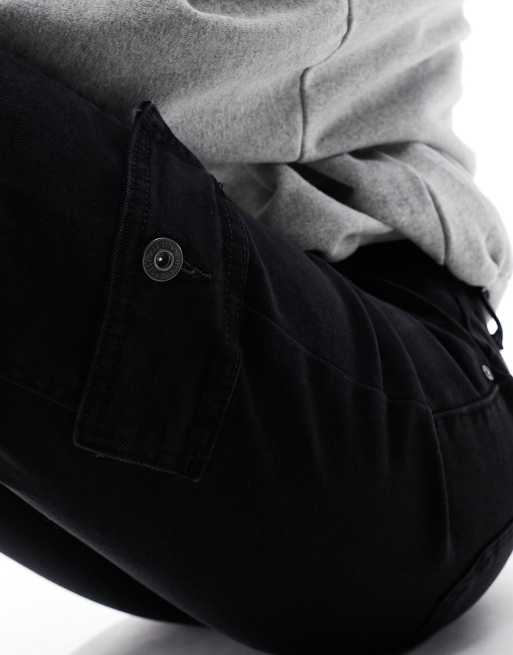 Noisy May – Moni – Cargo-Jeans im Utility-Stil in verwaschenem Schwarz mit hohem Bund , 5 von 5