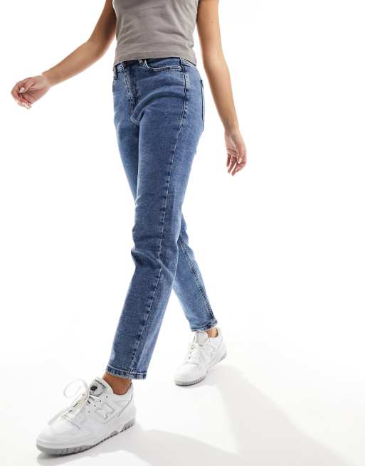 Noisy May - Moni - Højtaljede jeans med lige ben i mellemvasket blå     , 4 af 5