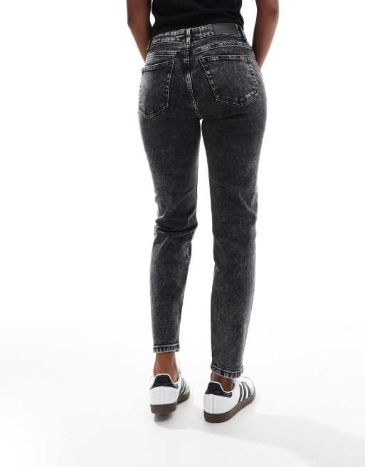 Noisy May - Moni - Jean slim droit à taille haute - Gris foncé délavé, 2 de 5