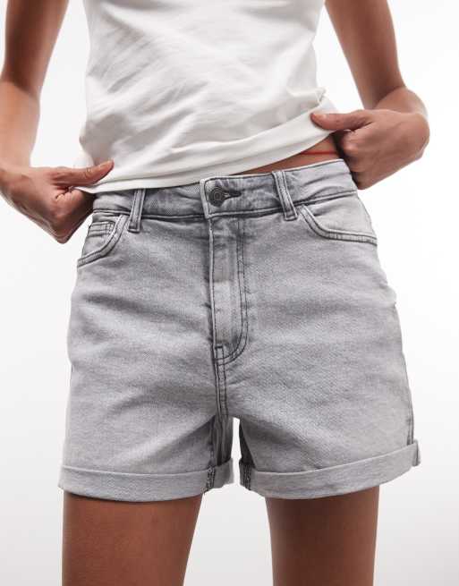 Noisy May – Moni – Jeansshorts in Hellgrau mit hohem Bund, 3 von 5