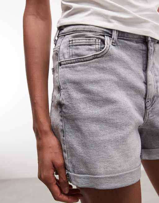 Noisy May – Moni – Jeansshorts in Hellgrau mit hohem Bund, 4 von 5