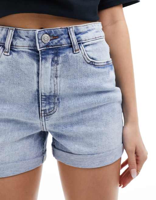 Noisy May – Moni – Ljusblå jeansshorts med hög midja, 4 av 5