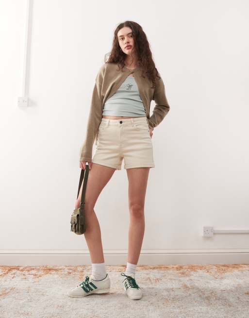Noisy May - Moni - Pantaloncini di jeans a vita alta crema