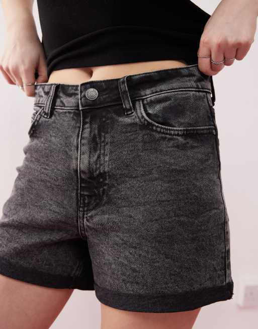Noisy May - Moni - Pantaloncini di jeans a vita alta lavaggio grigio scuro, 2 di 5
