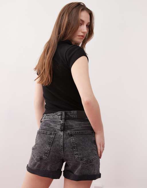 Noisy May - Moni - Pantaloncini di jeans a vita alta lavaggio grigio scuro, 5 di 5