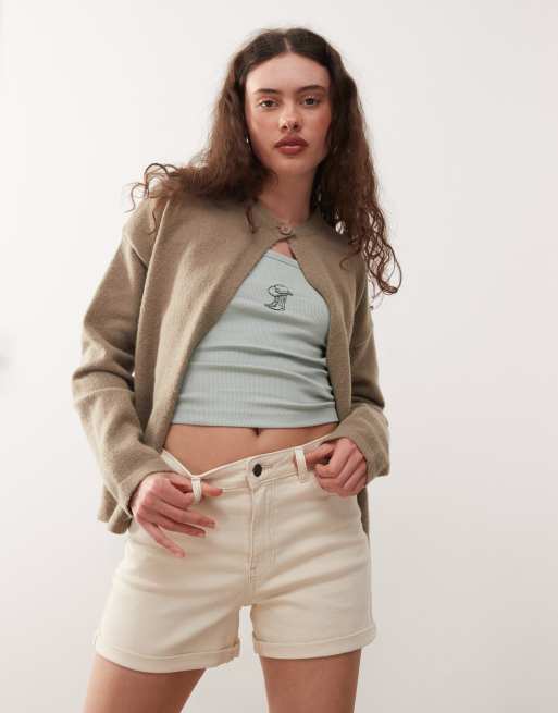 Noisy May - Moni - Short en jean à taille haute - Écru, 3 de 5
