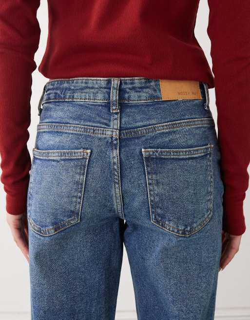 Noisy May – Monica – Gerade geschnittene Denim-Jeans in Dunkelblau mit hohem Bund, 5 von 5