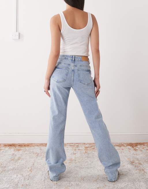 Noisy May Monica high waist straight jeans in light blue denim, 2 of 5
