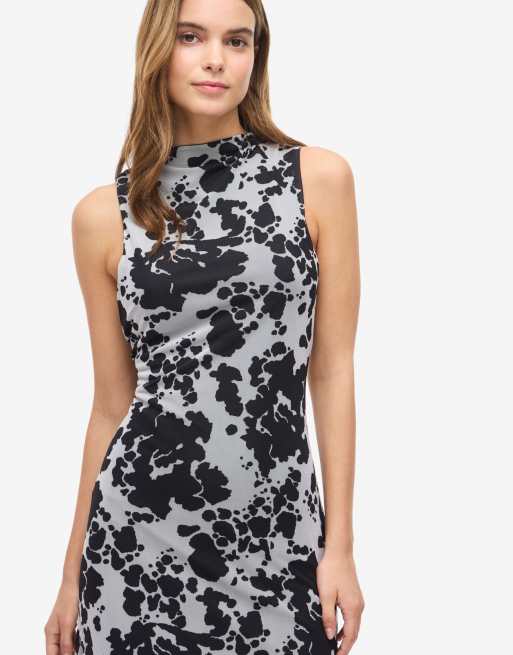 Noisy May mouwloze mesh maxi jurk met zwarte print, 4 van 6