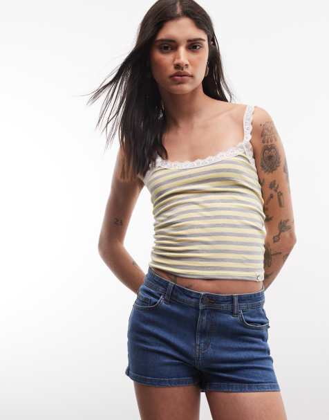 Noisy May - Mørkeblå mikroshorts i denim - view 1