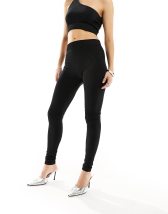 4th & Reckless Petite - Exclusives - Legging met lovertjes en split in de  zoom in staalgrijs