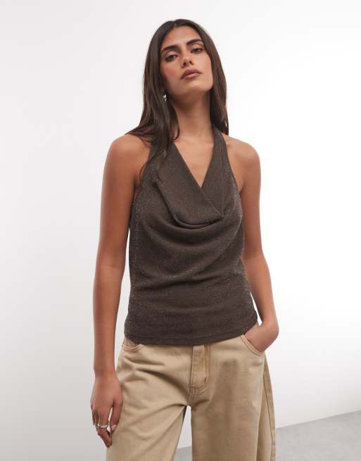 Noisy May Neckholder-Glitzeroberteil in Braun, 2 von 4