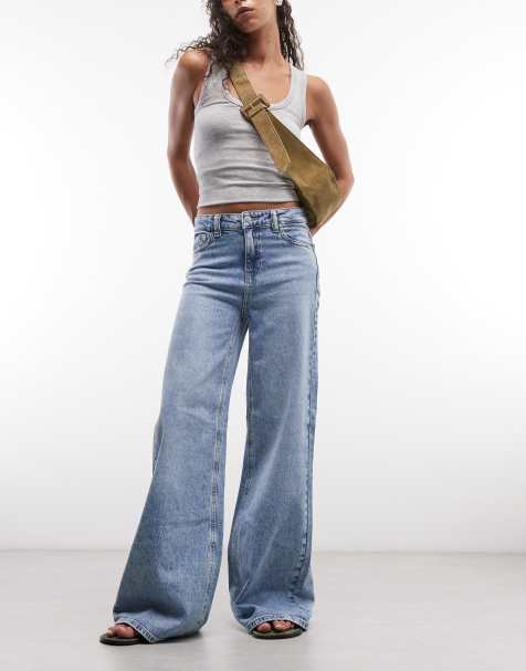 Noisy May - Nellie - Palazzo jeans met halfhoge taille in lichtblauw denim - view 1
