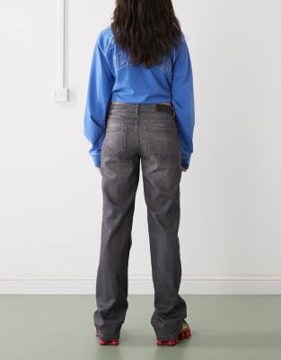 Noisy May Nila Low Waist Wide Leg Jeans In Gray