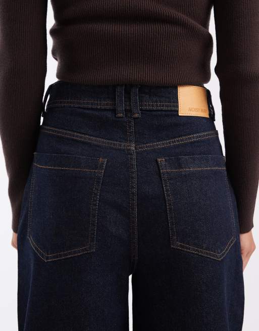 Noisy May Noah Mid-Rise Barrel-Jeans in dunkler Denim-Waschung, 4 von 5