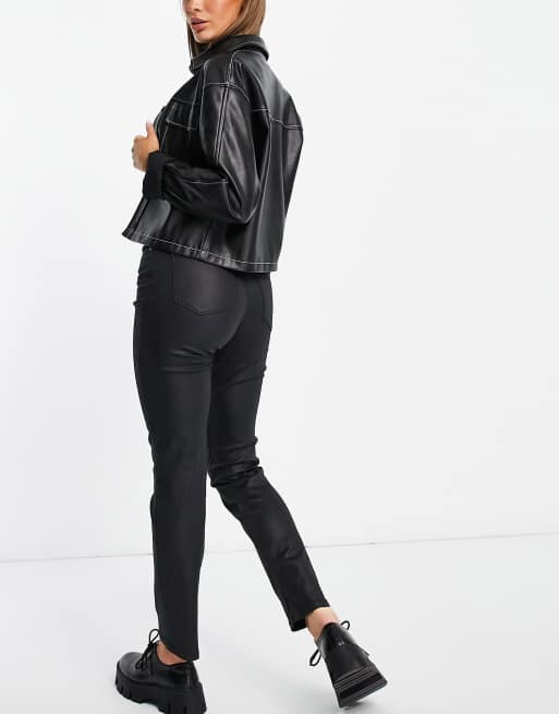 Noisy May - Olivia - Jeans met rechte pijpen en coating in zwart, 2 van 4
