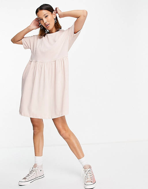 Dresses Noisy May organic cotton mini smock t-shirt dress in pink 