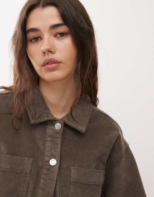 Noisy May – Oversize-Hemd aus Cord in Hellbraun, 4 von 4