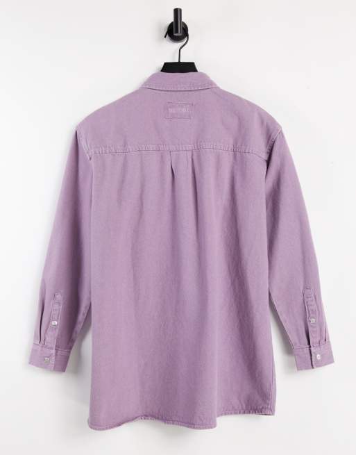 Noisy May – Oversize-Jeanshemd in Blasslila, 2 von 4