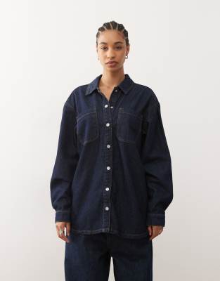 Noisy May - Oversize-Jeanshemd in Indigoblau