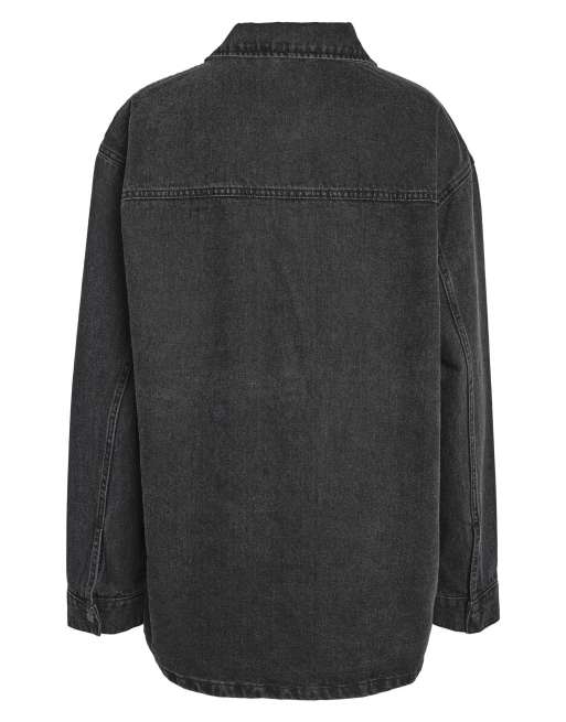 Noisy May oversize shacket jeansowy w czerni, 6 z 6